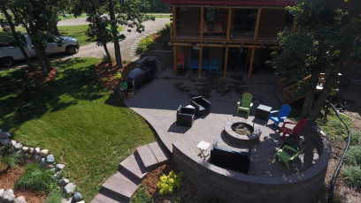 Landscape Patio with Stair System in Fargo