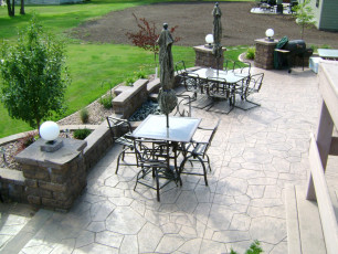 nice relaxing patio in west fargo by oasis landscapes