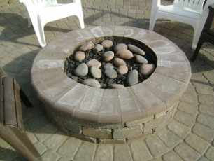 Fire pit in west Fargo by oasis landscapes