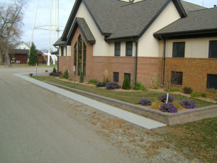 landscaping around church by oasis landscapes