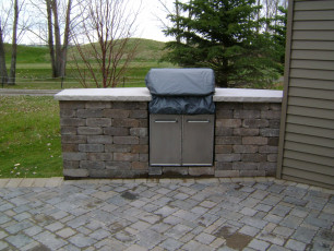 Outdoor Grilling Station with Counter Space by Oasis Landscapes