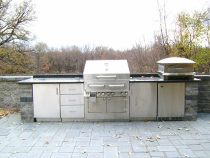 Stainless Outdoor Kitchen by Oasis Landscapes