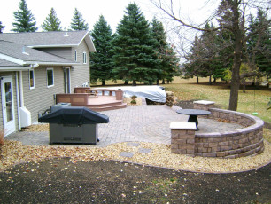 Landscaping with Grilling Station in Fargo