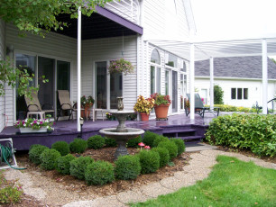 Purple deck with amazing landscaping in Fargo ND