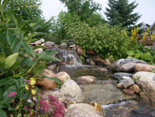 Waterfall Landscaping in Fargo by Oasis Landscapes