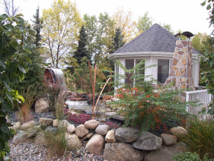 Awesome Waterfall by Gazebo by Oasis Landscapes